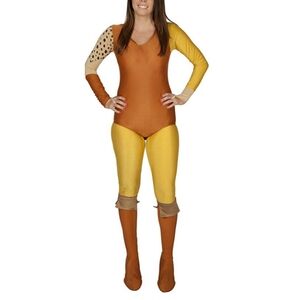 Spotted Sleeve Bodysuit in Brown and Yellow Size LARGE